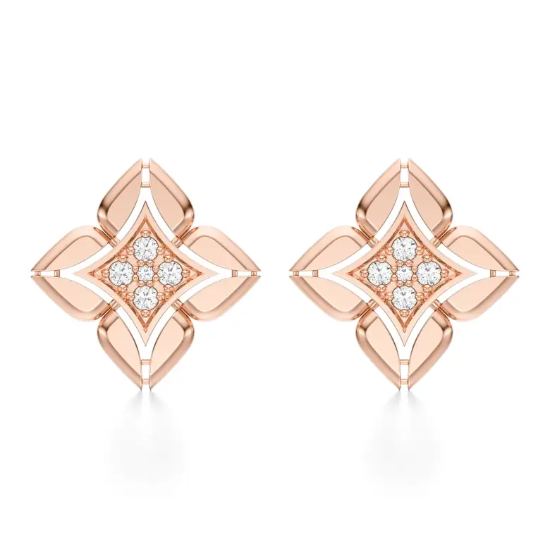 Kolczyki z diamentami różowe złoto AJK_027